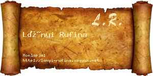 Lányi Rufina névjegykártya
